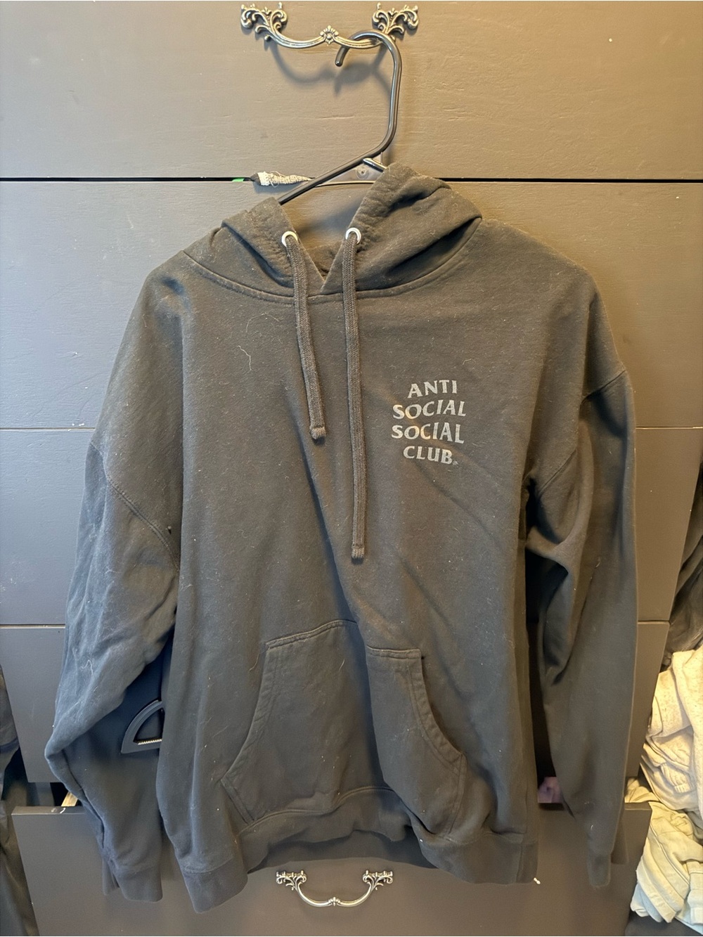 Anti Social Social Club Black Pullover Hoodie black rose